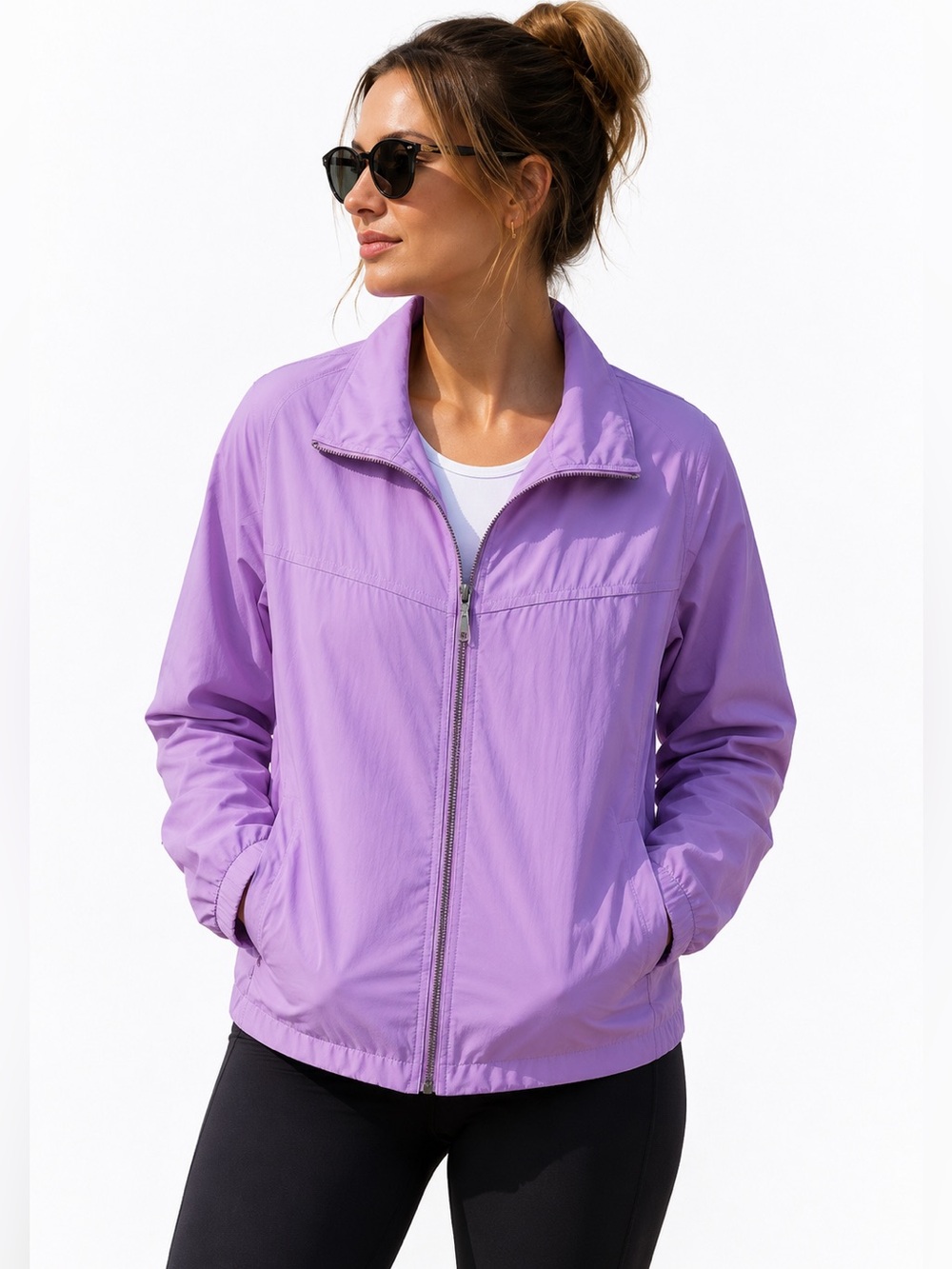 Rag & Bone Lavender Lilac Lightweight Mesh Lined Full Zip Windbreaker Jacket L